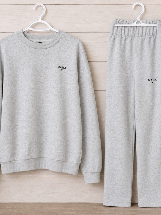 SHEIN Other - SHEIN Maternity MAMA Sweatshirt & Pants Set XL Grey